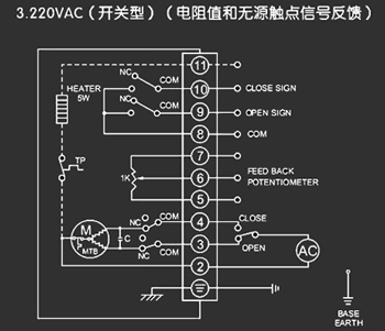 220VAC開關(guān)型<a href='http://m.mexwotb.cn/Product/diefa/diandongdiefa/' target='_blank'>電動<a href='http://m.mexwotb.cn/Product/diefa/' target='_blank'>蝶閥</a></a>接線圖